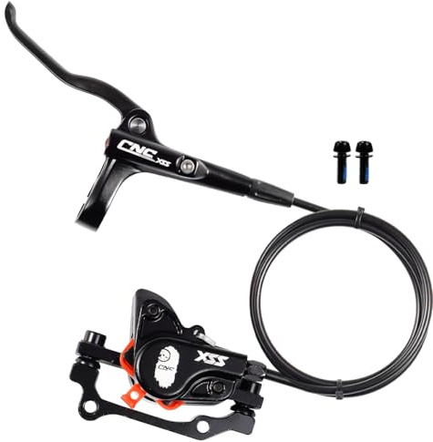 CNCLOL Frein hydraulique pour vélo, kit de freins hydrauliques, frein à disque hydraulique avant droit 800 mm, arrière gauche 1450 mm, freins à disque hydrauliques pour VTT, BMX, vélo de route, VTT