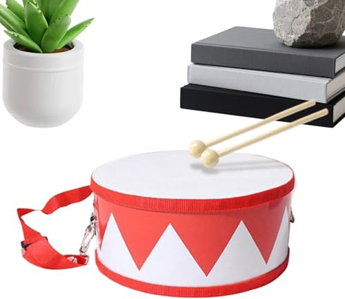 Kindertrommel | Musikspiel Aus Holz,15 cm Holz Trommel Set mit verstellbarem Tragriemen - Für Und Mädchen Von 2-5 Jahren, Schüler, Geburtstag, Zuhause, Kindergarten, Krippe