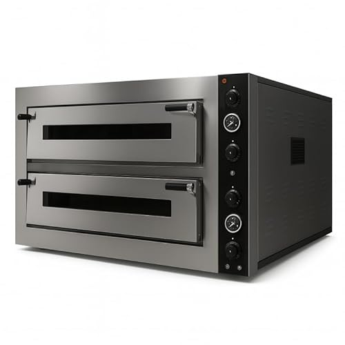Four à Pizza Électrique Professionnel 2 Niveaux – 8 Pizzas Ø30 cm – 450°C – Pierre Réfractaire