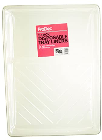 ProDec 5 Pack Disposable 9 inch Paint Tray Liners for Quick No Mess Colour Changes Without Washing Paint Trays Out, Compatible with ProDec 9 inch Roller Trays