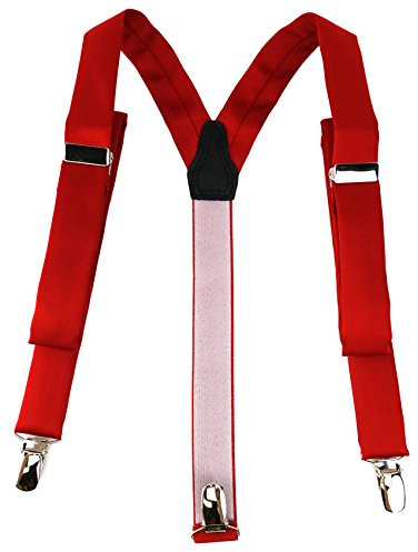 TigerTie schmaler Unisex Hosenträger in Y-Form mit 3 extra starken Clips - Uni einfarbig- Hosenträger in verschiedenen Farben zur Auswahl