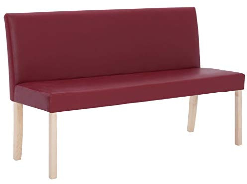 vidaXL Sitzbank 139,5 cm Weinrot Kunstleder