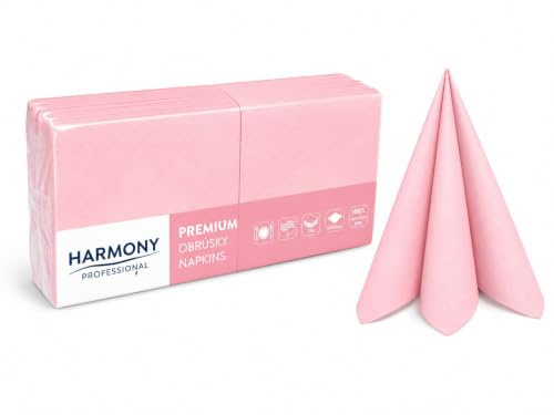Zelltuch-Servietten 3-lagig 33 x 33 cm - 1/4 Falz (250 Stück / 1 Pack, ROSA)