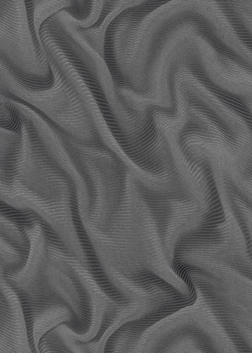 Papier peint 3D anthracite aspect tissu tendance | Tapisserie anthracite élégante pour chambre adulte | Papier peint chic intissé salon