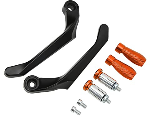 Set di 2 Protezioni per Leve del Motociclo - Manubrio della Frizione del Freno in Lega di Alluminio per Mountain Bike/Auto Elettriche - Arancione
