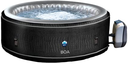 NetSPA SP-BOA155B aufblasbarer Whirlpool für 5-6 Personen, 195 x 70 cm, mit Krokodil-Effekt – Struktur Schaumstoff 8 cm – Volumen 800 l