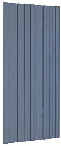 Tidyard Pannelli da Tetto 36 pz in Acciaio Zincato,Lamiere Fogli di Profilo in Acciaio Zincato, Pannelli per Tettoia per Capannoni Grigio 100x45 cm