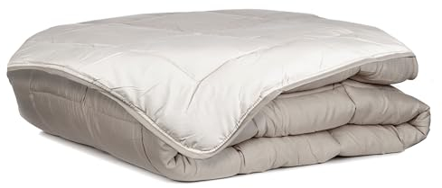 Zelesta Edredón lavable para todo el año, microfibra, antialérgico, color topo y lino (135 x 200 cm)