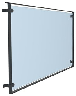 Alaska Glass and Steel Juliet Balcony (1200mm, Silver Steel Frame, Matt Steel Frame,Clear Glass Finish) (Installation Included)