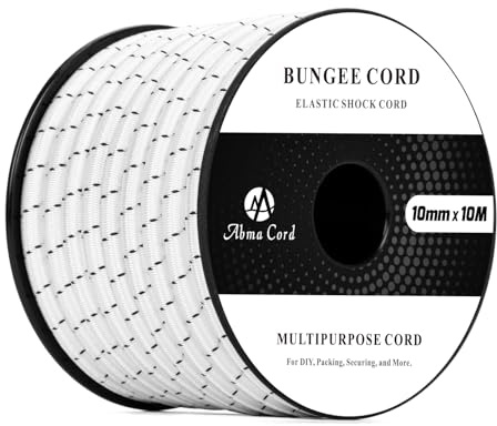 Abma Cord Cuerda Elástica 10mm 10M Cuerda de Lona Cuerda de Goma Tensora | 100% Elasticidad, Remolque, Pulpos, Toldos, Lona, Pulseras, Piscina