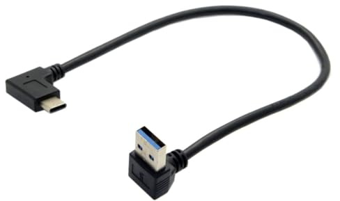 chenyang Cable de extensión USB 3.0 a USB C en ángulo de 90 grados hacia arriba para tableta, teléfono móvil, disco duro