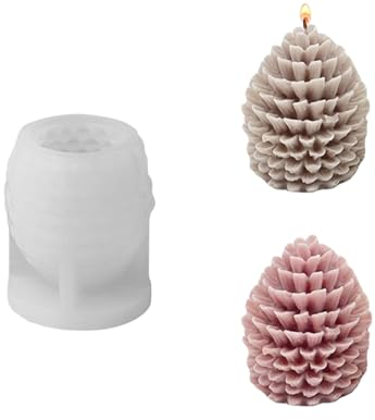Molde de vela de cono de pino de Navidad, moldes de vela de resina en forma de piña 3D para hacer velas, moldes de silicona de Navidad para aromaterapia, jabón de cera, decoración