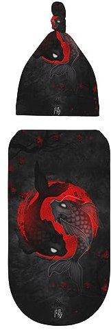 Oudrspo Yin und Yang Baby-Pucktuch, verstellbares Wickelset, Größe S/Medium, 0–6 Monate, Neugeborene, Pucktücher