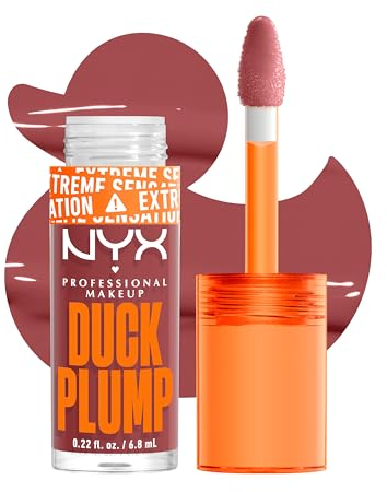 NYX Professional Makeup Lip Plumping Gloss, Intense Colour and High Pigmentation, With Extreme High Shine Finish, Infused with Spicy Ginger, Vegan Formula, Duck Plump, Mauve Out My Way