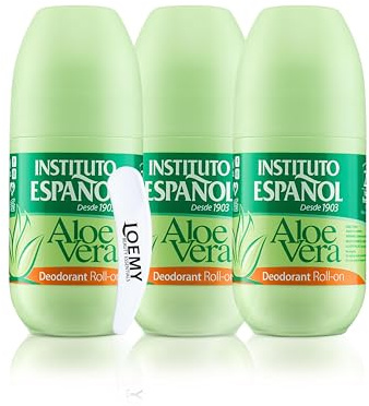 Instituto Español Deo Roll-On, Schützender Deoroller, Pflegendes Deodorant mit Aloe Vera, Anti-Transpirant mit langanhaltendem Schutz ohne Alkohol, set 225ml