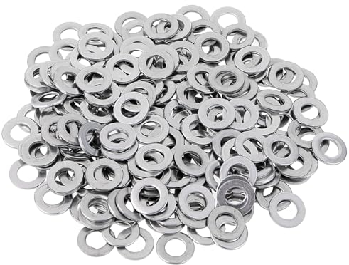 304 rondelle in acciaio inox, 200 rondelle piatte M6, set di rondelle di sicurezza, set di rondelle in metallo, rondelle per viti, bulloni, mobili fai da te