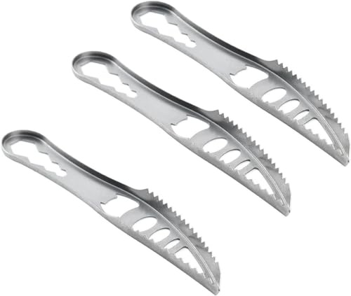 3Pcs Silver Fish Scaler Remover, Stainless Steel Cooking Tools, Seafood Tools, Remover Portable Fish Scale Remover, Fish Cleaning Peeler, Scraper Bottle Opener SeafoodTools, Scaling Cleaning
