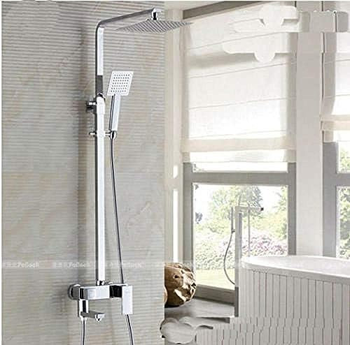 Chrom-Messing-Regendusche-Wasserhahn-Set, Badewanne, Dusche, Mischbatterie, Duschsäule