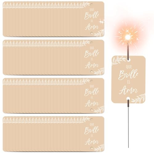 Leikedun 100pcs Que Brille el Amor Decoración para Bengalas Boda en Español, Detalles Boda para Aniversarios, Fiestas, graduaciones, cumpleaños, compromisos