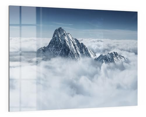 DEQORI Glas-Magnettafel | 120x90 cm cm groß | Motiv Himmlische Gipfel | Memo-Board aus Glas | Magnetboard inkl. Magnete, Stift & Tuch für Küche & Büro | Tafel magnetisch & beschreibbar