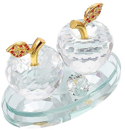 Garneck Crystal Apple Ornament for Car Interior Home Christmas Decor Delicate Craft Adornment for Indoor Xmas Apple Themed Displays