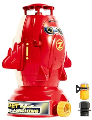 Patifirst Sprinkler Rocket Outdoor Water Toys, fusée Sprinkler for Kids, Forme de fusée 360 ​​° Sprinklers Mignons pour la Cour, Les Jouent au Jouet d'eau pour garçons de 4 à 8 Ans