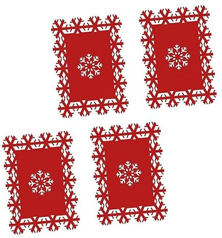 NAMOARLY 4pezzi Tovagliette Natalizie Antiscivolo Con Design Fiocchi Per Decorazioni Festive e Feste Di Natale