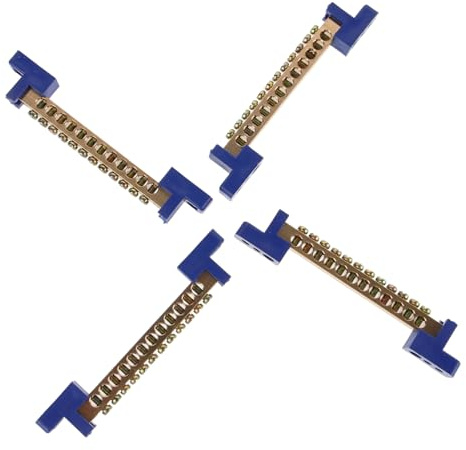 HOMSFOU Kit De Barra De Puesta a Tierra De Cobre 12 Orificios 4 Piezas Resistencia Mecánica Alta Versátil Para Sistemas Eléctricos Armarios De Distribución