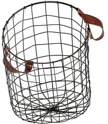 KONTONTY Runder Brennholzkorb Aus Eisen Mit Griff Belüftet Und Robust Vielseitiger Metallkorb Zur Aufbewahrung Von Holz Spielzeug Und Haushalt