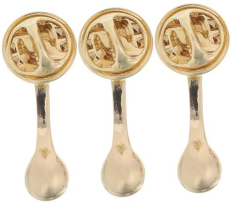 POPETPOP Lot De 3 Broches Cuillères À Café En Alliage Galvanisé, Jolies Et Créatives, En Métal, Pour Sacs À, Vestes, Bijoux Pour Femmes