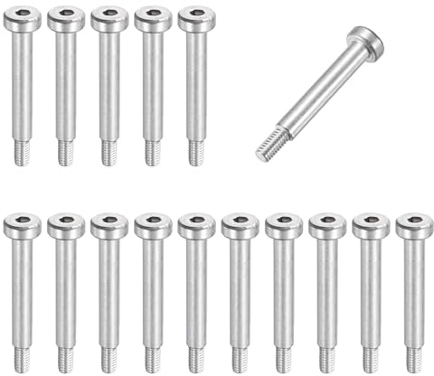 sourcing map 16 bulloni a spalla in acciaio inossidabile 304 5 mm diametro spalla 30 mm lunghezza spalla M4 x 0,7 filettatura esagonale bulloni a spalla per industrie di macchine per stampaggio a