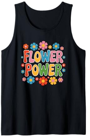 flower power Peace sign of freedom hippie flowered Tank Top