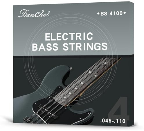Professionelle E-Bass-Gitarre-Saiten BS 4110-4-Saiten-Set, Sechskant-Stahlkern & vernickelte Legierungsumwicklung