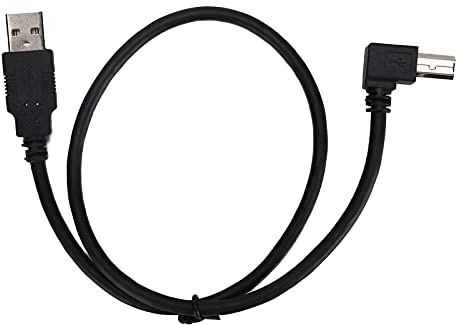 DriKou USB‑A to USB‑B Male Conversion Cable,Cord Right Angle Connection Adapter Cable 0.5m Compatible with scanners, VOIP devices printers