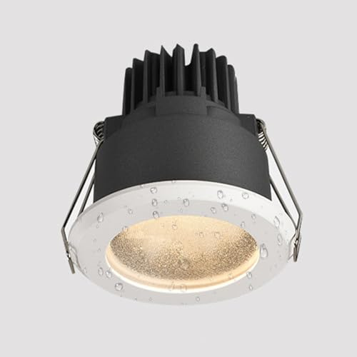 Foco LED empotrable de Techo, Resistente al Agua IP65, Montaje Empotrado para baño, focos direccionales Redondos, lámparas de Acento para Balcones y pasillos.