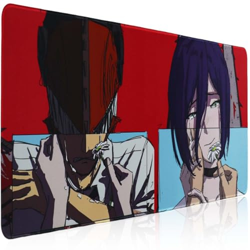 AYVRUOP Gaming Mauspad 300x800mm - Chainsaw Man,Wasserabweisend - Anime Mousepad für Gamer & Büro - Schreibtischunterlage,Geschenke für Männer