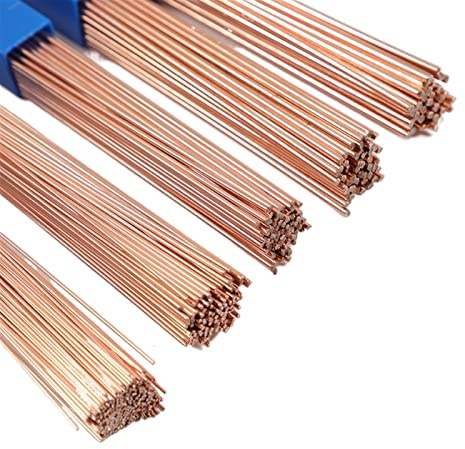 Phosphor-Kupfer-ummantelter Schweißdraht 1/1,5/2/2,5/3 mm, 50 cm, 1 kg, niedriger Schmelzpunkt, ausgezeichnete Schweißbarkeit(1.0mm)