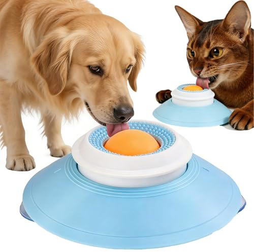 Ciotola Antistress Cane, Ciotola Anti Ingozzamento Cane, Mangiatoia Lenta per Cibo Liquido, Giocattolo Antiscivolo per Animali Domestici per Alleviare l'ansia per Cuccioli e Gattini (A)