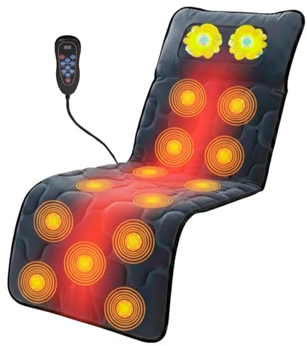 BONPLUS BP Colchoneta de Masaje Cuerpo Completo, 12 Motores de Masaje, Masajeador Cervical, 10 Modos, Masajeador Shiatsu Para Espalda, Cuello, Piernas, Gluteos, Esterilla de Masaje