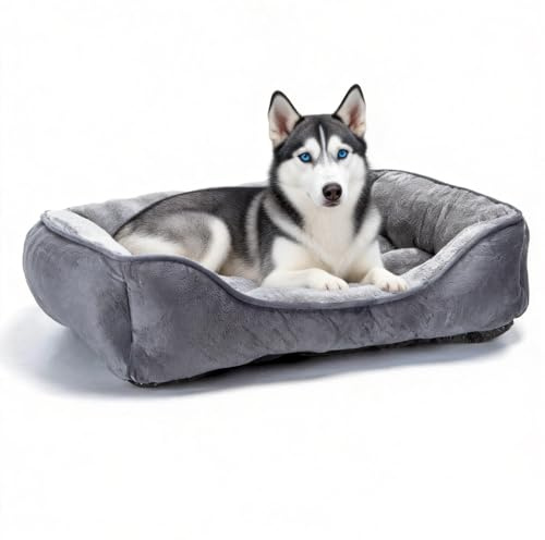 Nobleza Panier pour Chien et Chat de Petite et Moyenne Taille – Panier Anti-Dérapant avec Rembourrage Ultra-Doux, Lavable, Noir, 87x77 cm