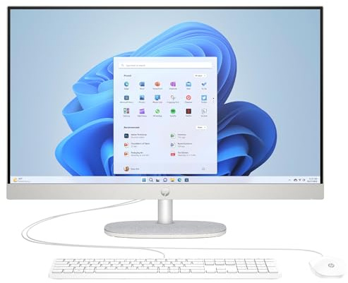 HP 27-CR0045NA | Intel Core i5-1335U | 27-Inch Full HD | 8GB RAM | 512GB SSD | Windows 11 Home | All-in-One Desktop PC | Slim Design | Home & Office | Productivity PC