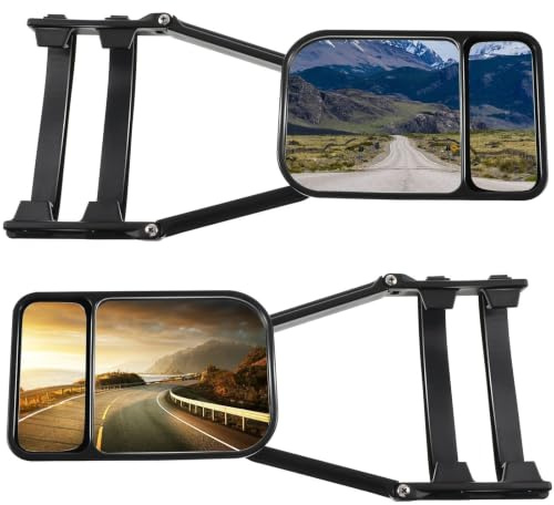 YDSTNiu Wohnwagen Spiegel Auto für Mercedes Benz GLK Classe X204. 2009-2015 | Vibrationsfreie Doppelspiegel mit elastischen Gurtbändern für Wohnwagen-Camping und Fernreisen, 2er Pack