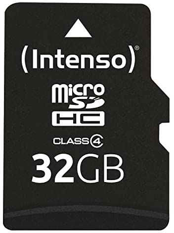 Intenso Scheda di Memoria cicroSDHC Memory Card da 32 GB, Class 4 (con Adattatore SD), Nero