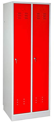 Hochwertiger ADB Metall Umkleideschrank - 1775x600x500 mm - Stabiles Garderobenspind mit Zubehör - Perfekt für Büro, Schule, Fitnessstudio und mehr