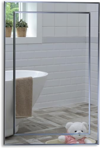 Badezimmerspiegel, Badspiegel, Wandspiegel, Spiegel, Zwei Schichten aus Glas rechteckig - Schöne Qualität Spiegel für Ihr Bad, Schlafzimmer, Halle oder andere Räume in Ihrem Zuhause - 70cm x 50cm