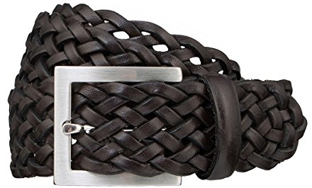 Unbekannt Leder FLECHTGÜRTEL DUNKEL BRAUN GÜRTEL Leder GR. 085, 095, 110, 115 1015262046 (085 cm)