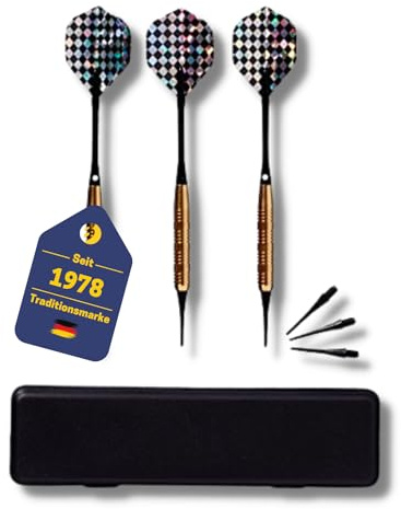BEST SPORTING Safety-Dartpfeile Cavalier I 3 Dartpfeile mit Kunststoffspitze & Messinghülse I Softdart-Set I E-Dart Pfeile I inkl. Ersatzspitzen & Dart-Etui I 16, 18 oder 20g
