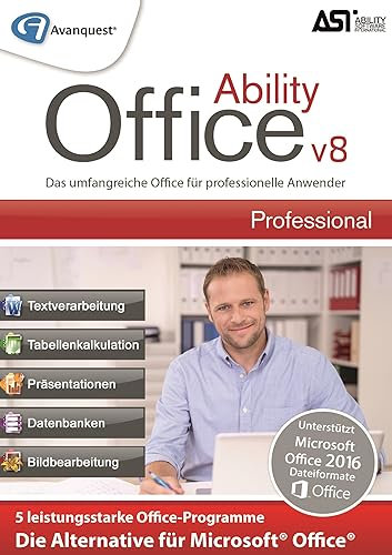 Ability Office 8 Professional - Die leistungsstarke Office-Alternative ohne Abo! Für Win 10|8|7 [Online Code]