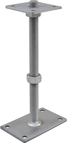 PITZL Pfostenträger Typ 11013.1300 ZiNiP beschichtet mit Gewindestange, Silber