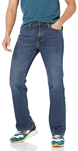 Amazon Essentials Herr Straight-Fit Stretch Bootcut Jean, Medium tvätt, 30W / 30L